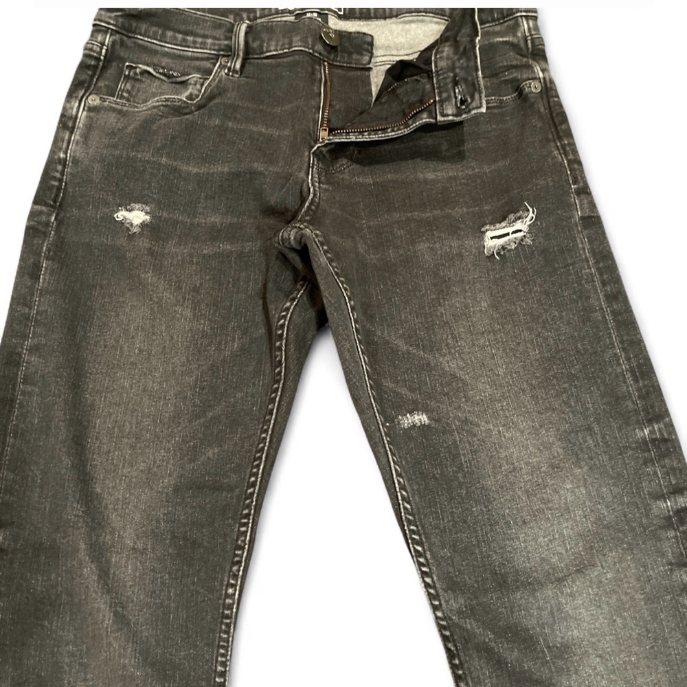 DKNY Men's Varick Skinny Fit Distressed Black Jeans Size 32x30